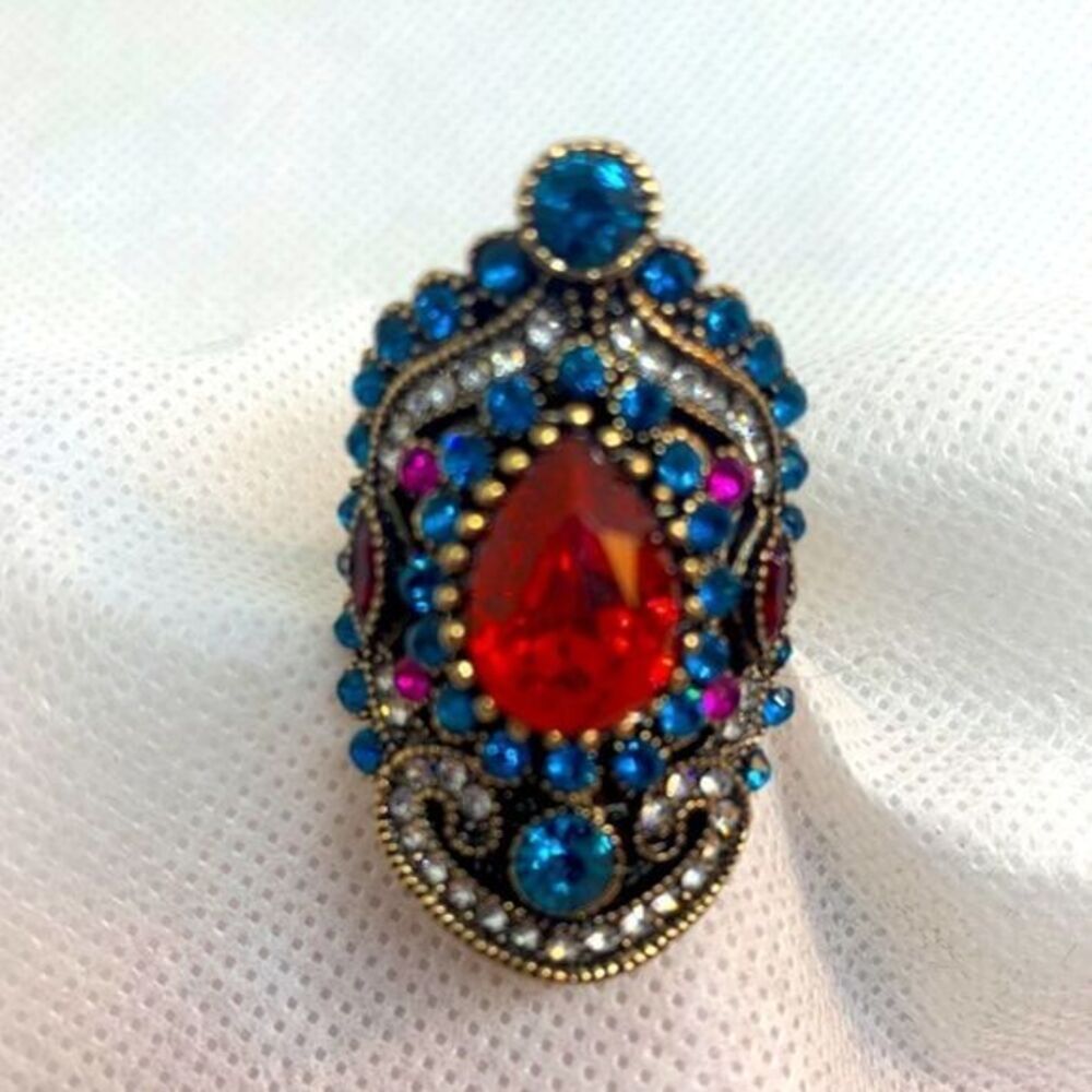 Gypsy boho type multi stone ring